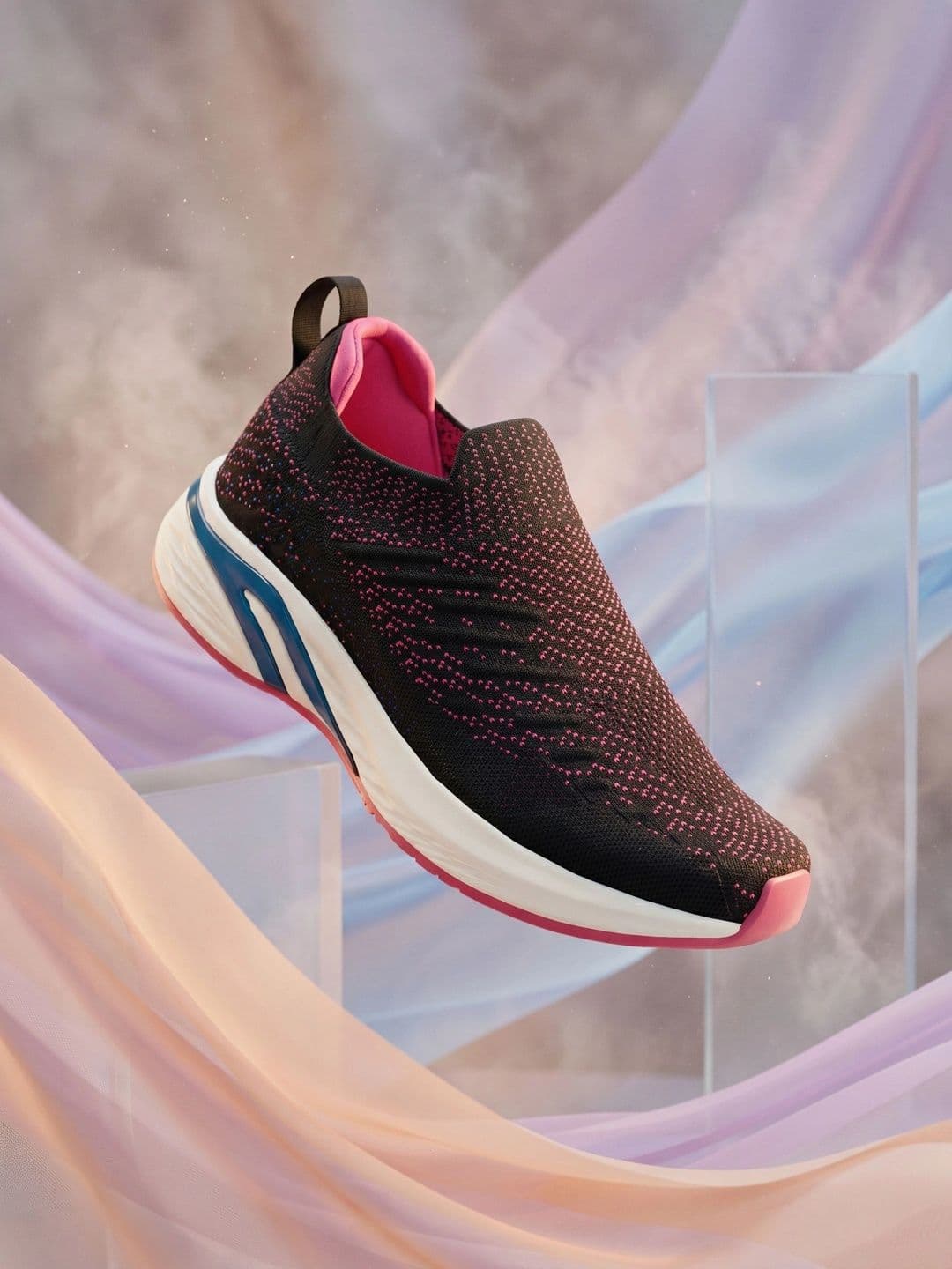 HRX by Hrithik Roshan Women Black & Fuchsia Slip-On Walking Shoes - view 1