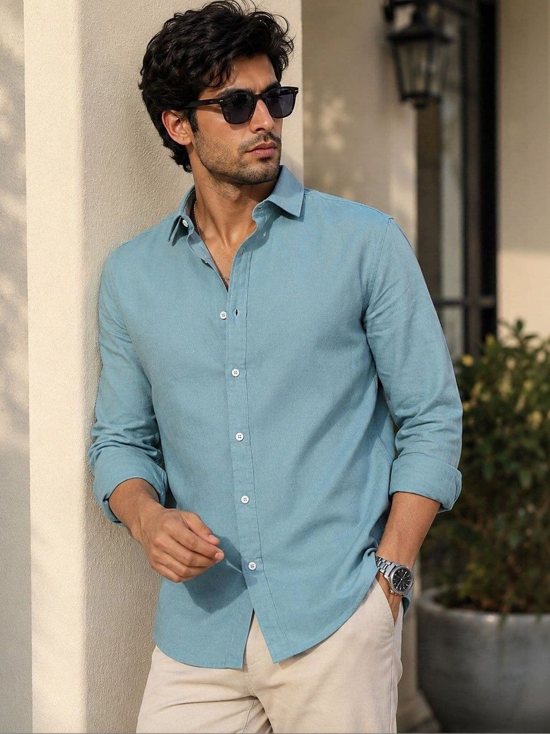 Maniac Men Cotton Linen Casual Shirt - view 1