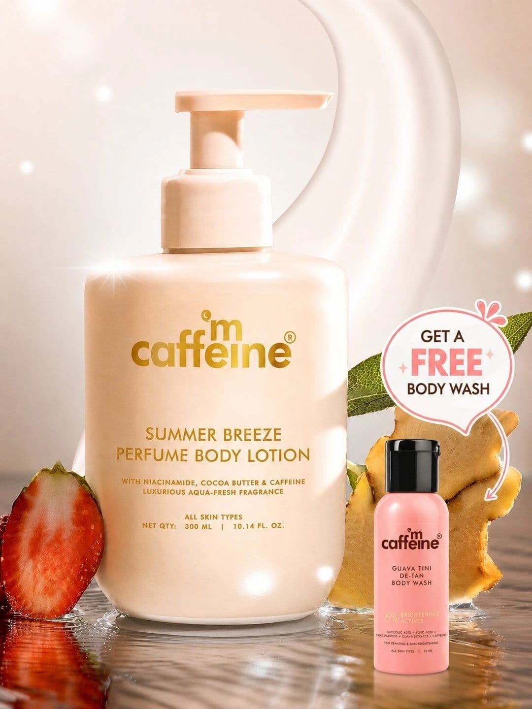 MCaffeine Summer Breeze Body Lotion with Niacinamide Cocoa Butter & Caffeine - 300 ml - view 1