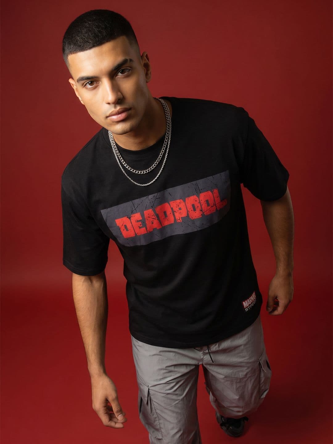 MARVEL STREET Relaxed Fit Deadpool Printed T-shirt - view 1
