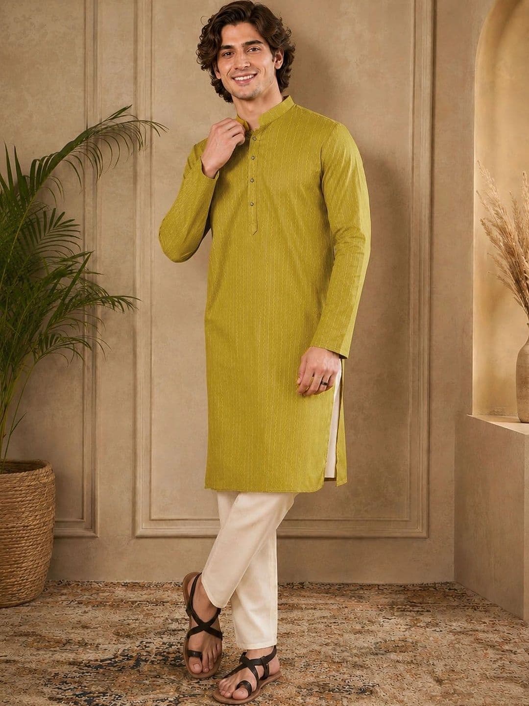 Anouk Men Striped Kurta - view 1