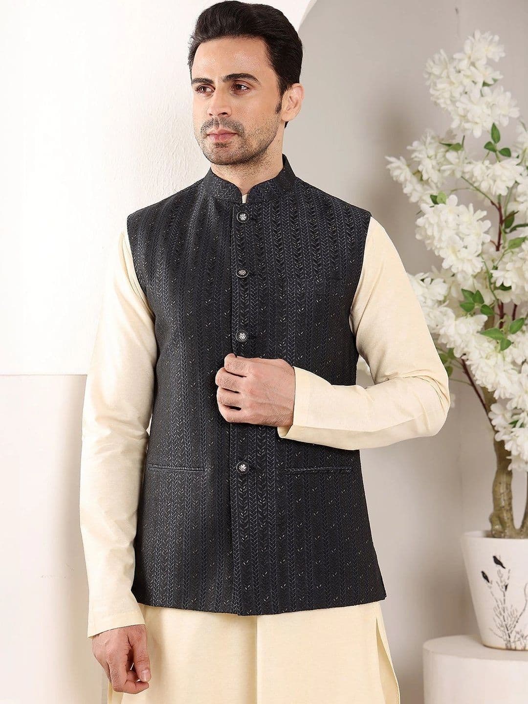 Anouk Woven Design Nehru Jackets - view 1