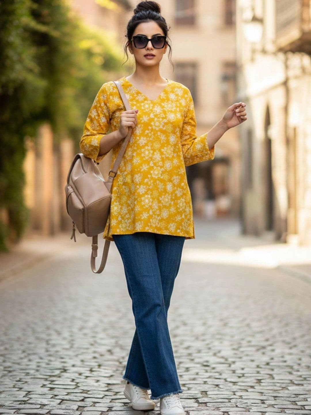 Sangria Women Floral Printed Kurta - view 1