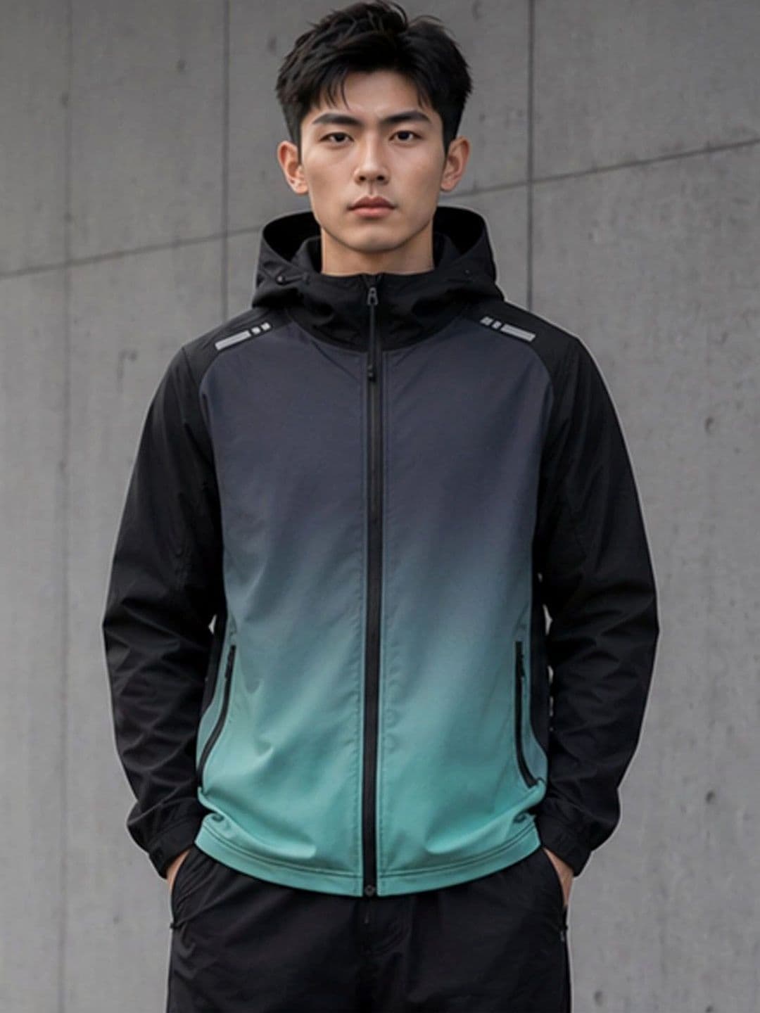 StyleCast Men Ombre Colourblocked Lightweight Woven Jacket - view 1