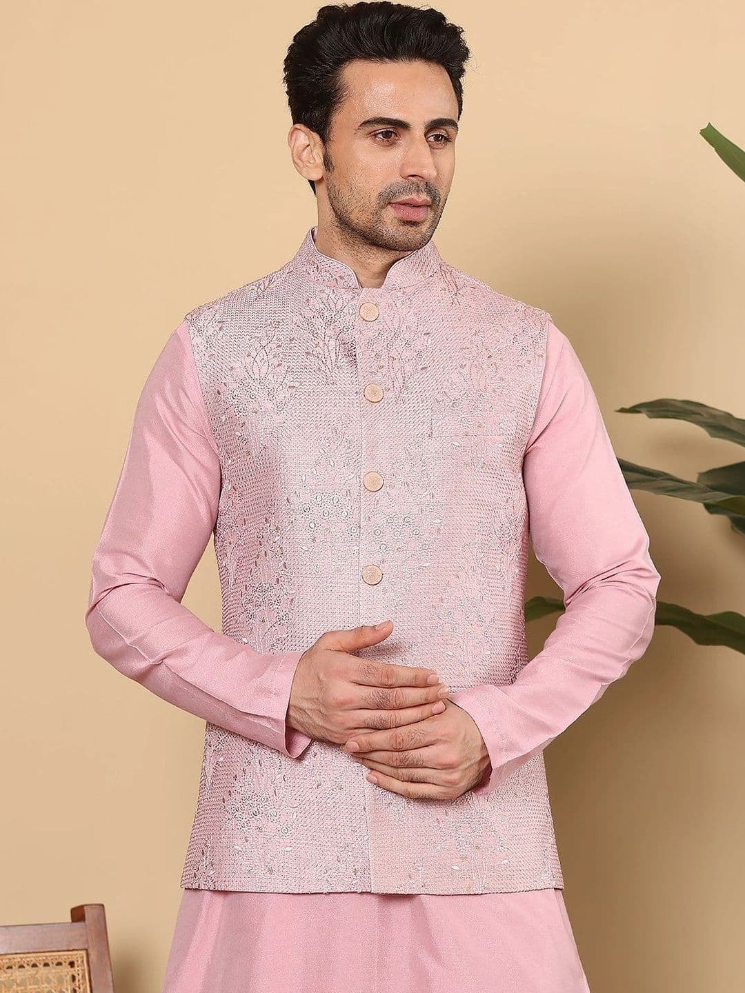 Anouk Embroidered Woven Nehru Jackets - view 1