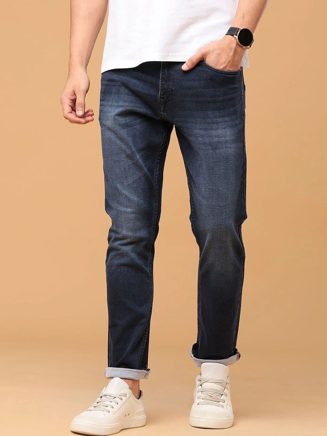 V-Mart Men Regular Fit Mid-Rise Low Distress Jeans - view 1