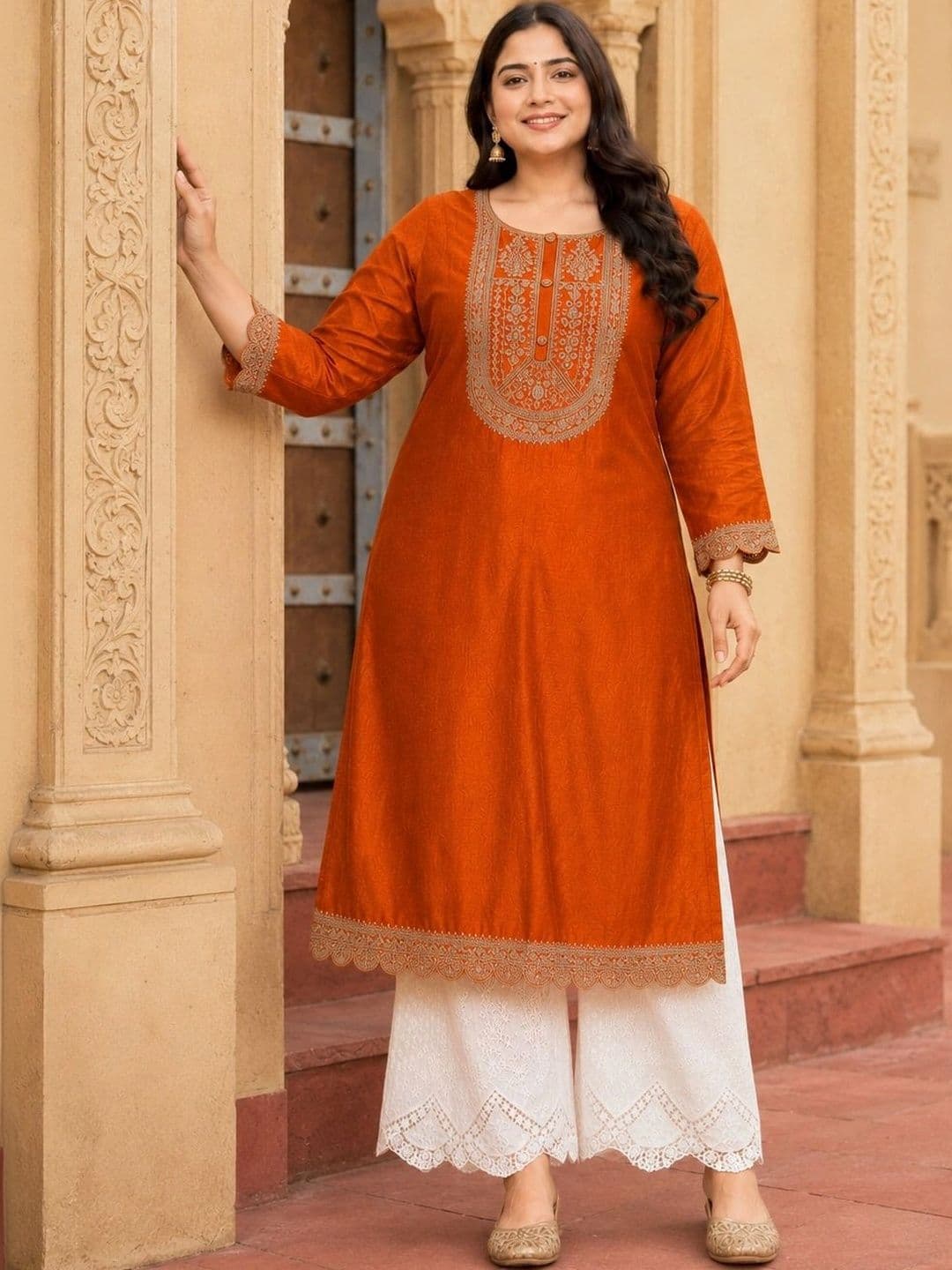rarethread Women Embellished Thread Work Kurta - view 1