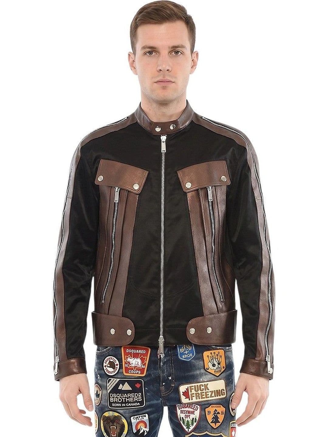 Dsquared2 Black Mandarin Collar Jacket - view 1