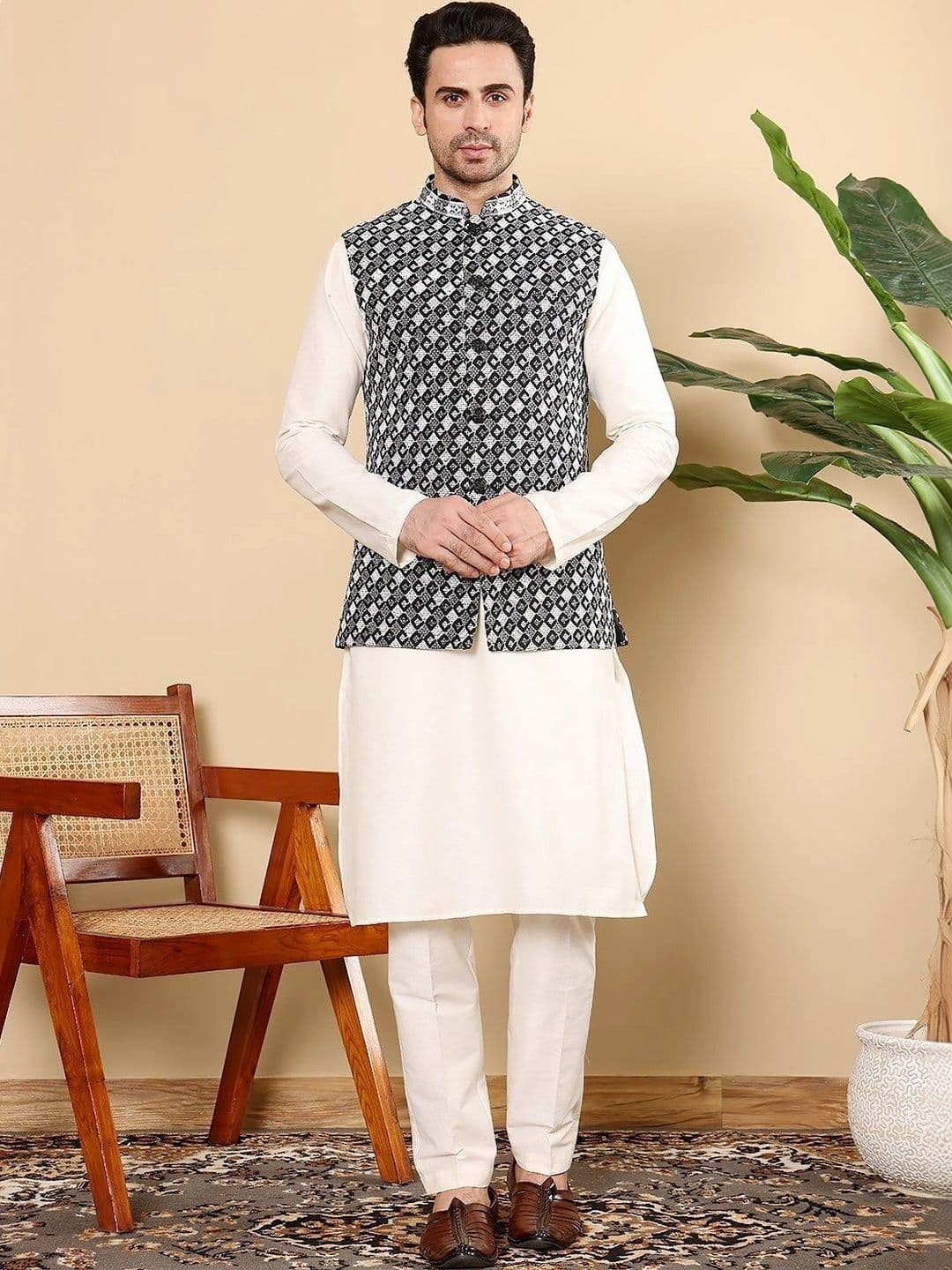 Anouk Woven Design Nehru Jackets - view 1
