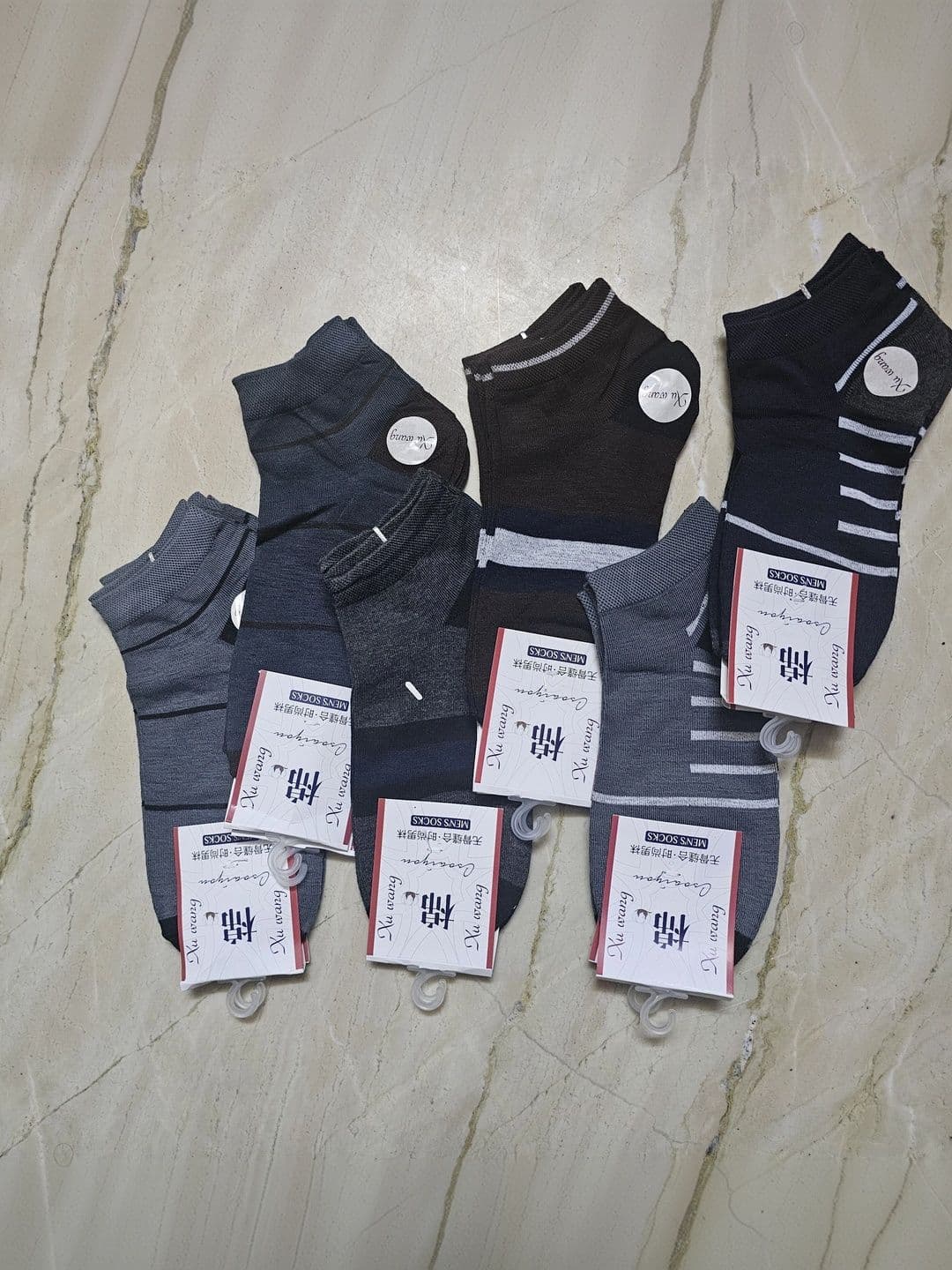 SOKSI Men Pack of 6 Cotton Assorted Striped Ankle Length Socks - view 1