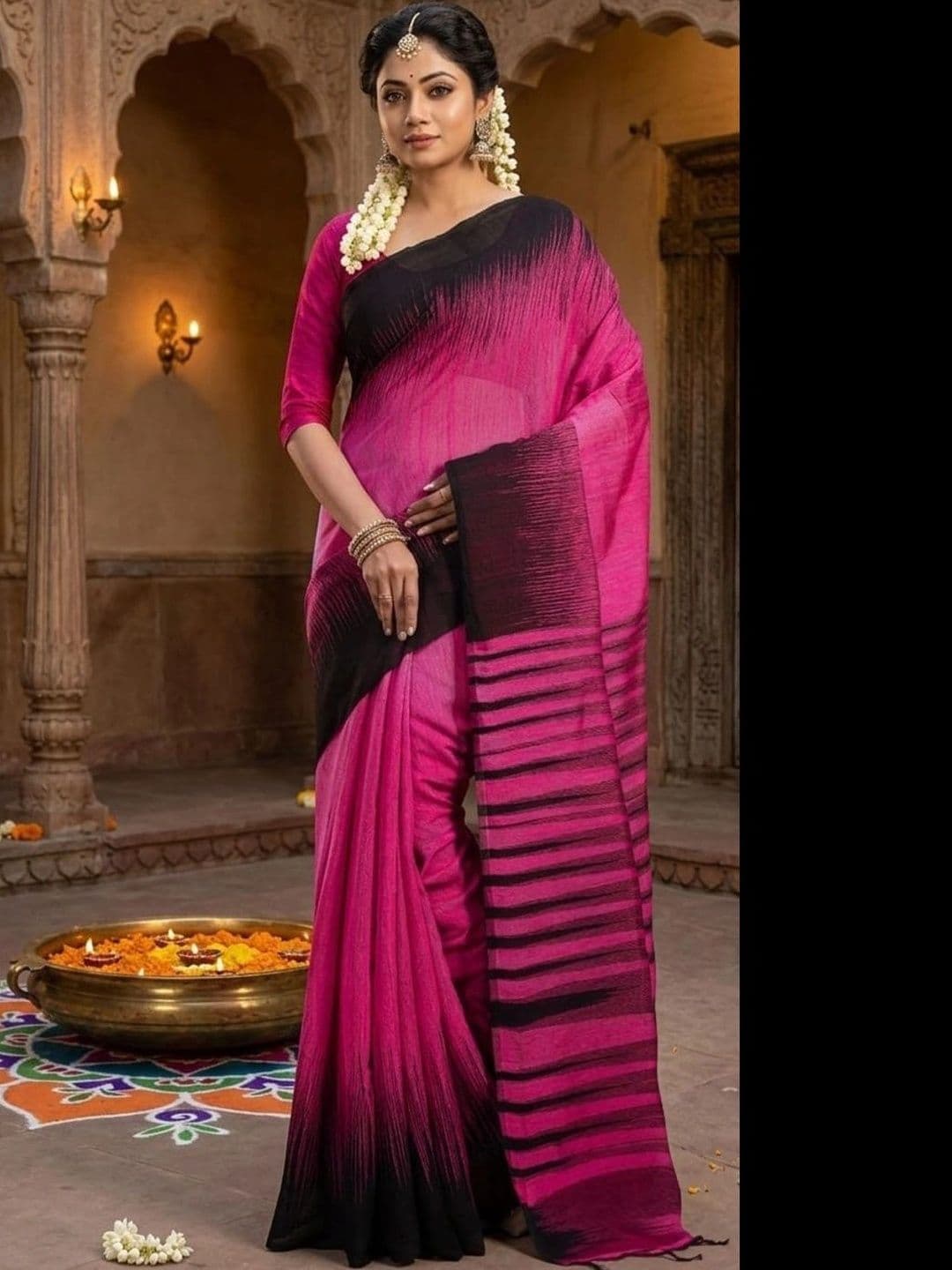 my Story Striped Silk Cotton Ikat Saree - view 1