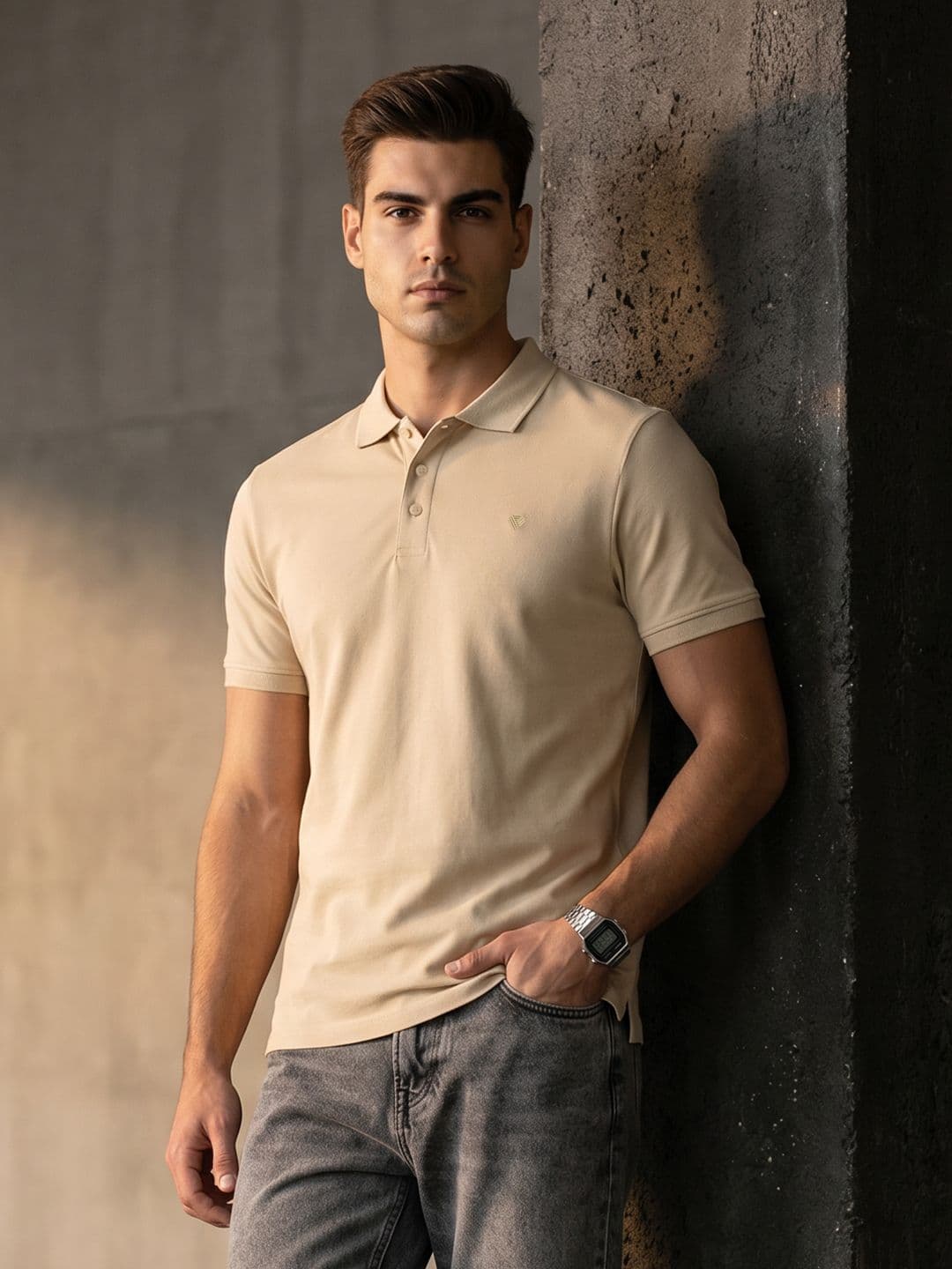 INVICTUS Polo Collar Pure Cotton T-shirt - view 1