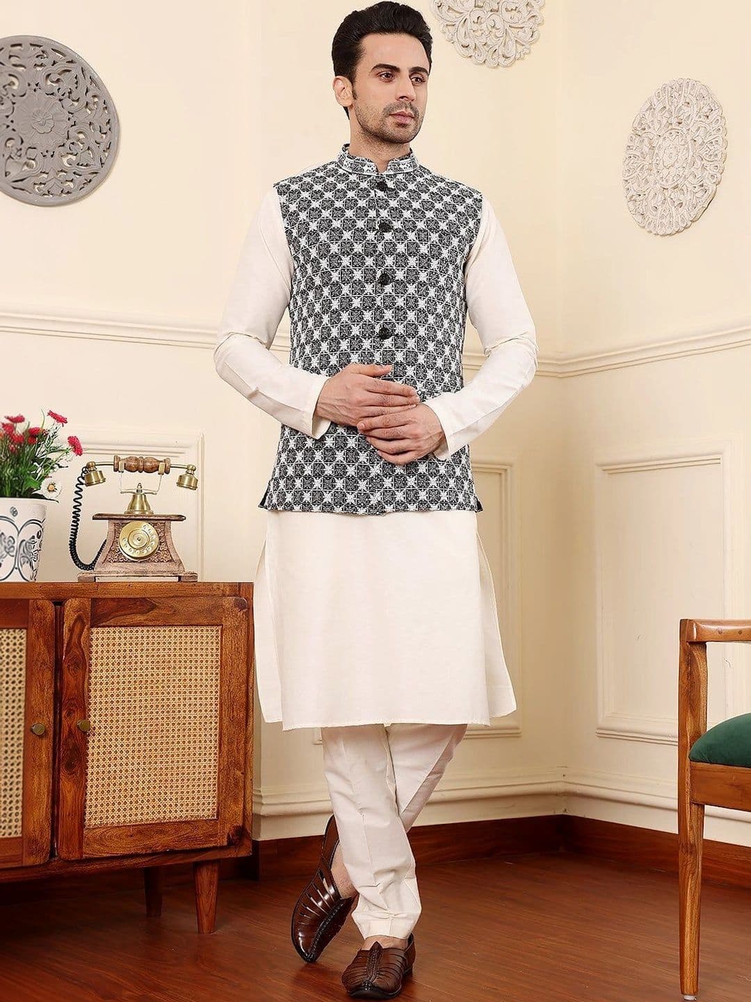 Anouk Woven Design Nehru Jackets - view 1