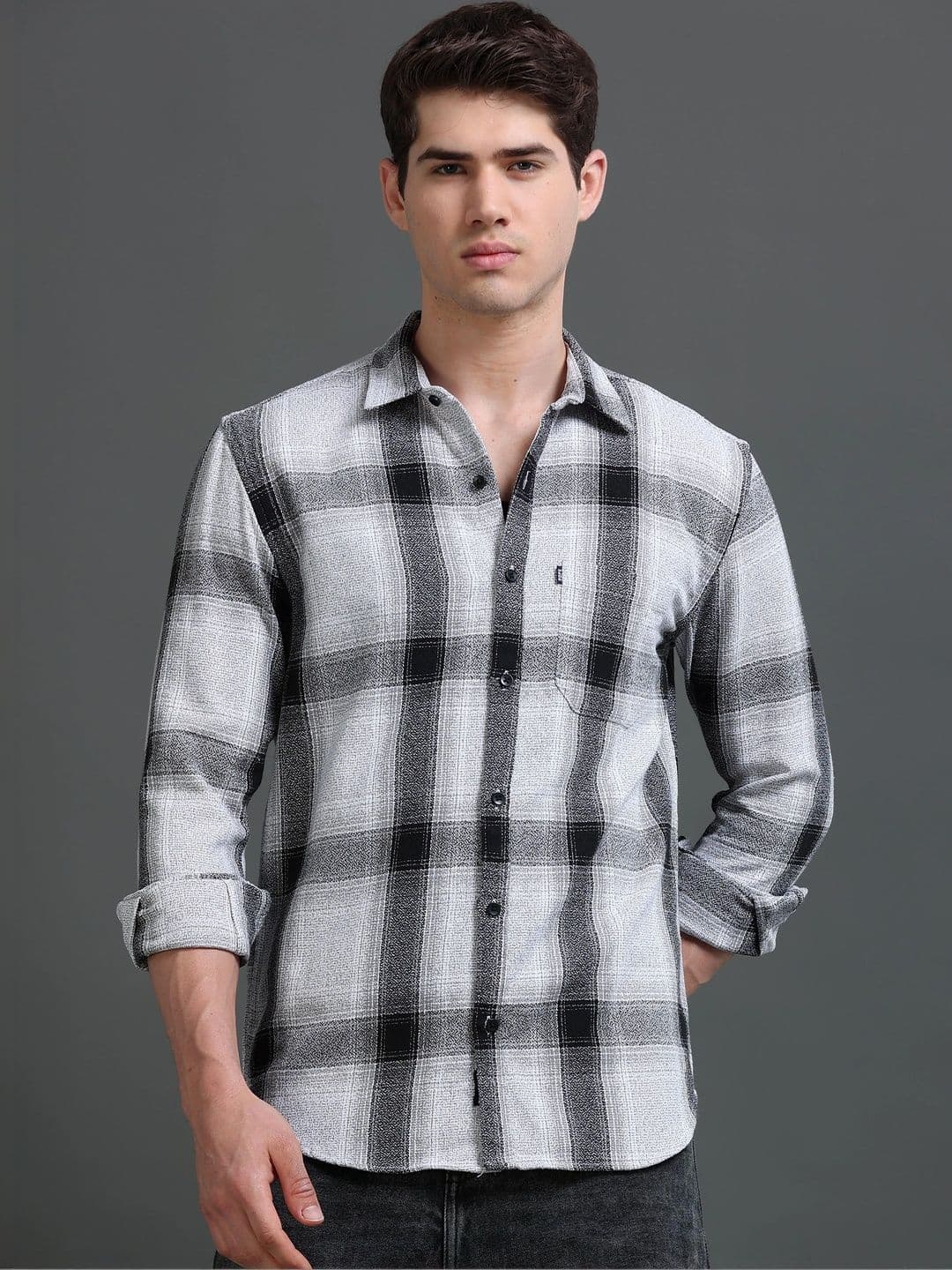 Rope Men Classic Slim Fit Checked Casual Shirt - view 1