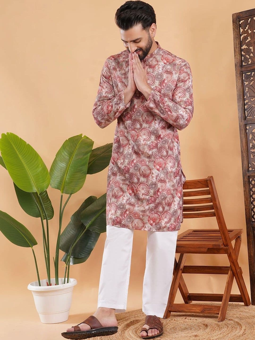 ADHIRAJAN Men Ethnic Motifs Printed Kurta - view 1