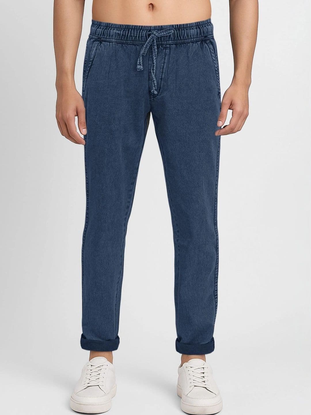Plounge Men Relaxed Fit Mid-Rise Cuffed Hem Jeans - view 1