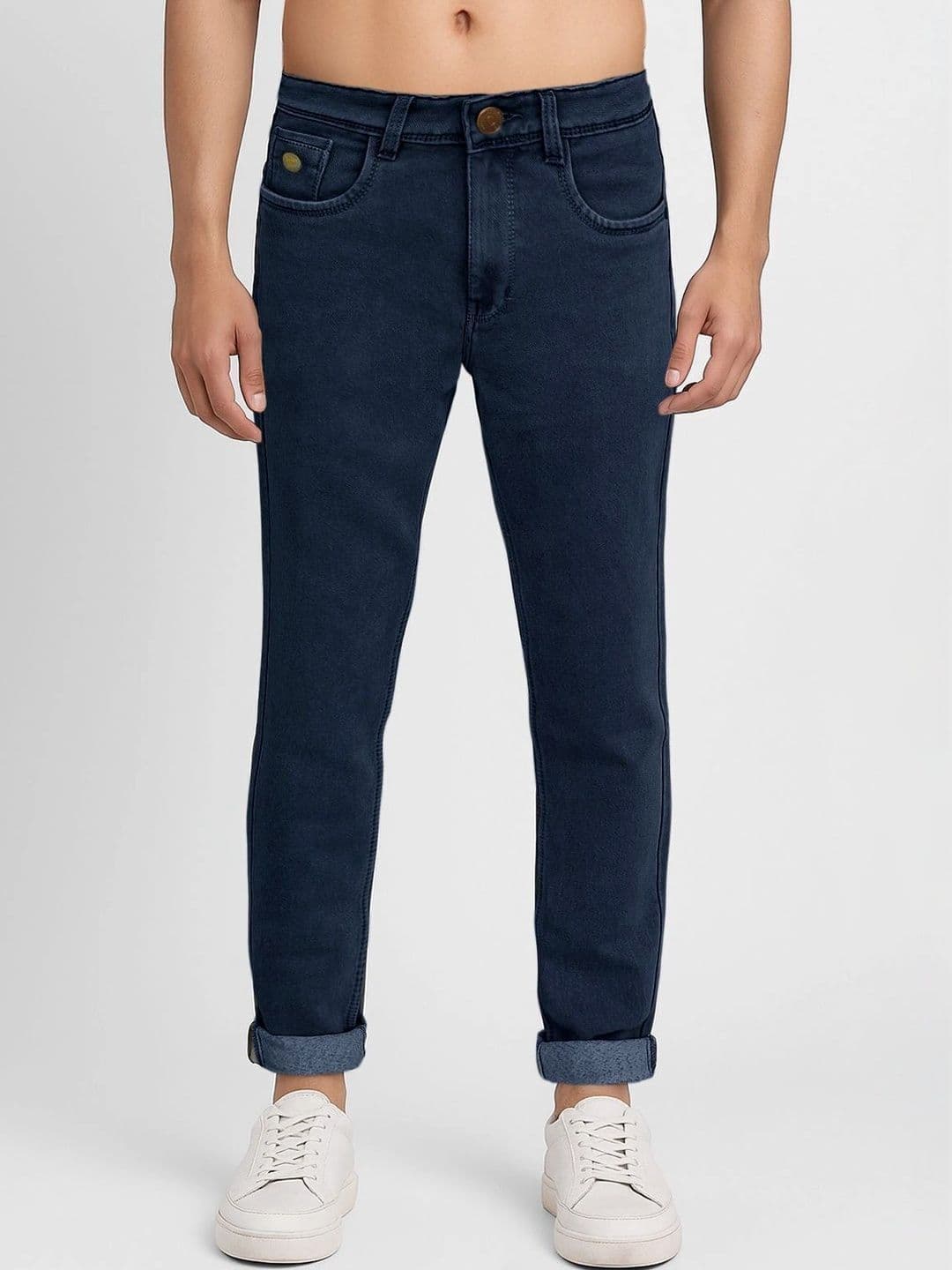 Plounge Men Slim Fit Mid-Rise Stretchable Jeans - view 1