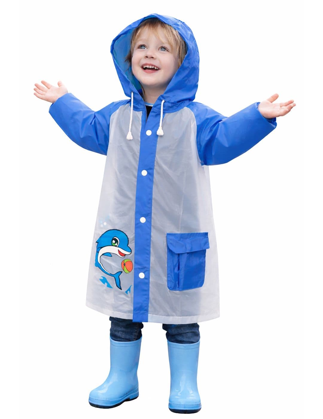 Bold N Elegant Kids Printed Hooded Rain Jacket - view 1