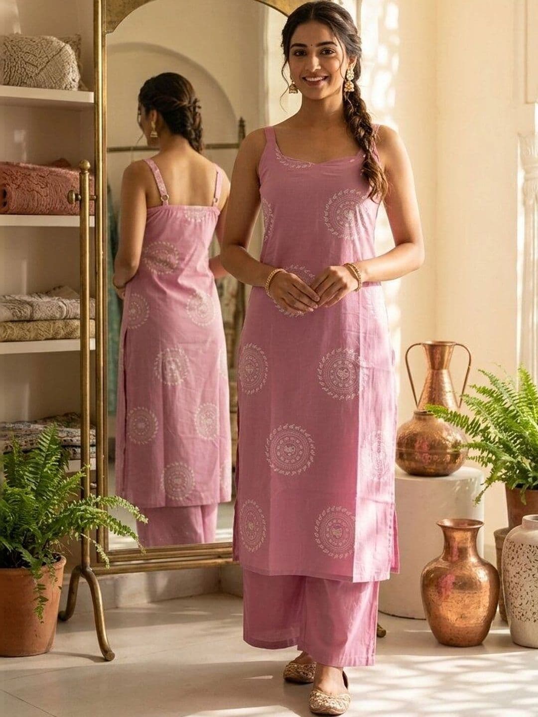 Anouk Rustic Women Ethnic Motifs Printed Regular Pure Cotton Kurta with Palazzos - view 1