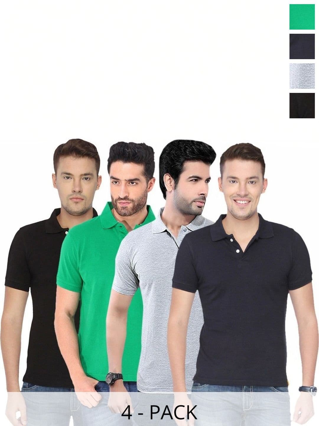 FUNKY GUYS Men 4 Polo Collar Slim Fit T-shirt - view 1