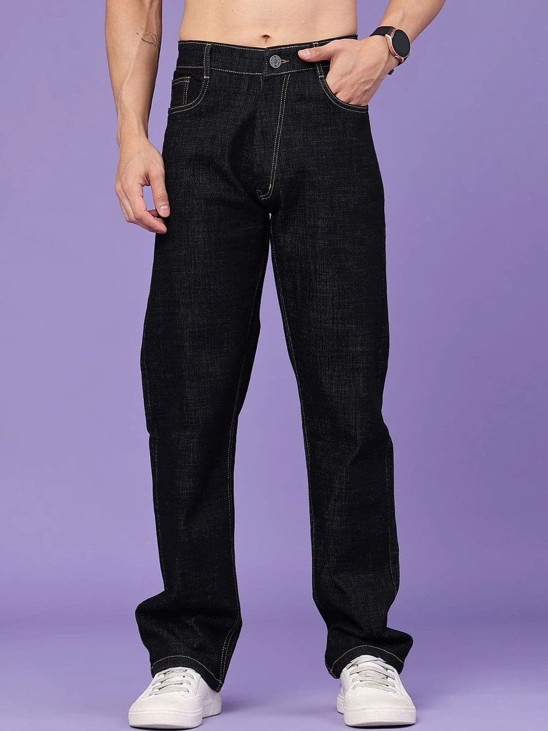LIMEROAD Men Regular Fit Mid-Rise Clean Look Cotton Regular Jeans - view 1