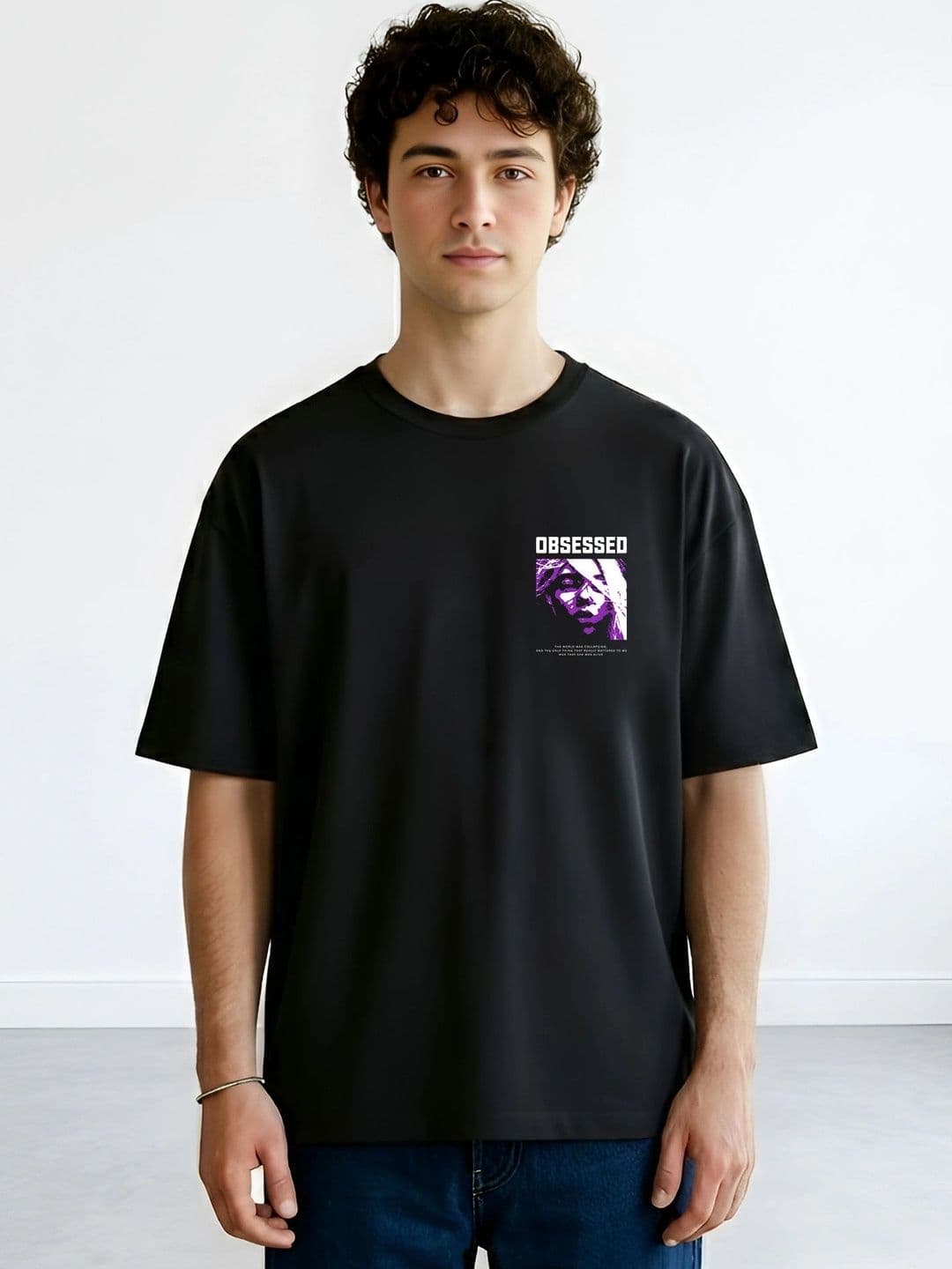 Black Pigeon Black Graphic Printed Oversized T-shirt - view 1