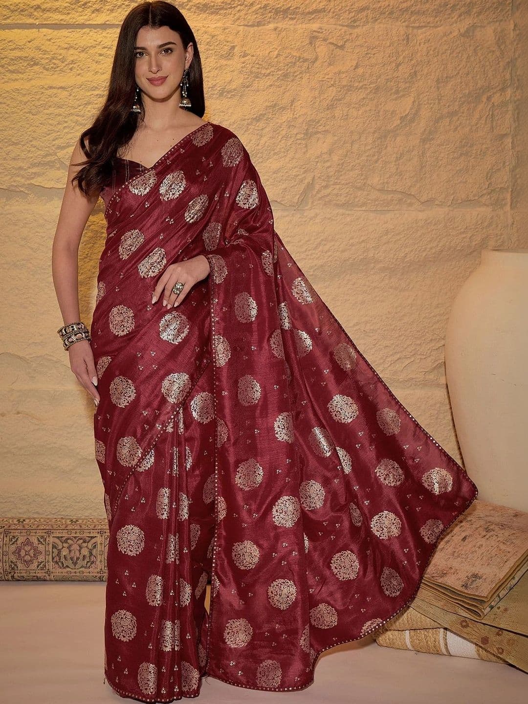 Anouk Rustic Woven Design Zari Poly Georgette Designer Saree - view 1