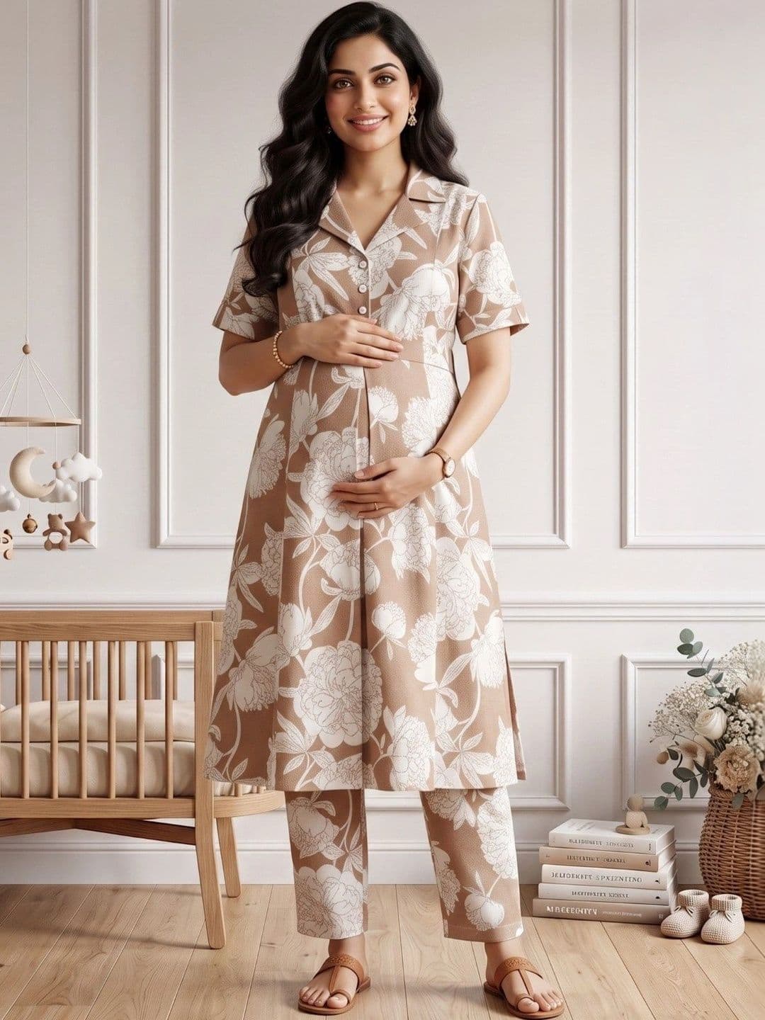 DUMMY SHAPE Women Floral Printed Regular Kurta with Trousers - view 1