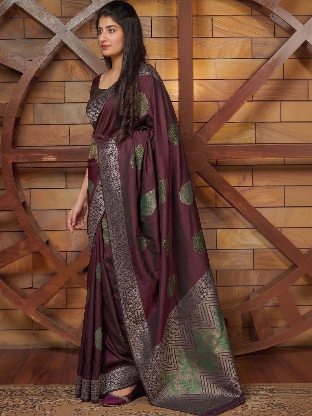 you shop we ship Woven Design Zari Art Silk Banarasi Saree - view 1