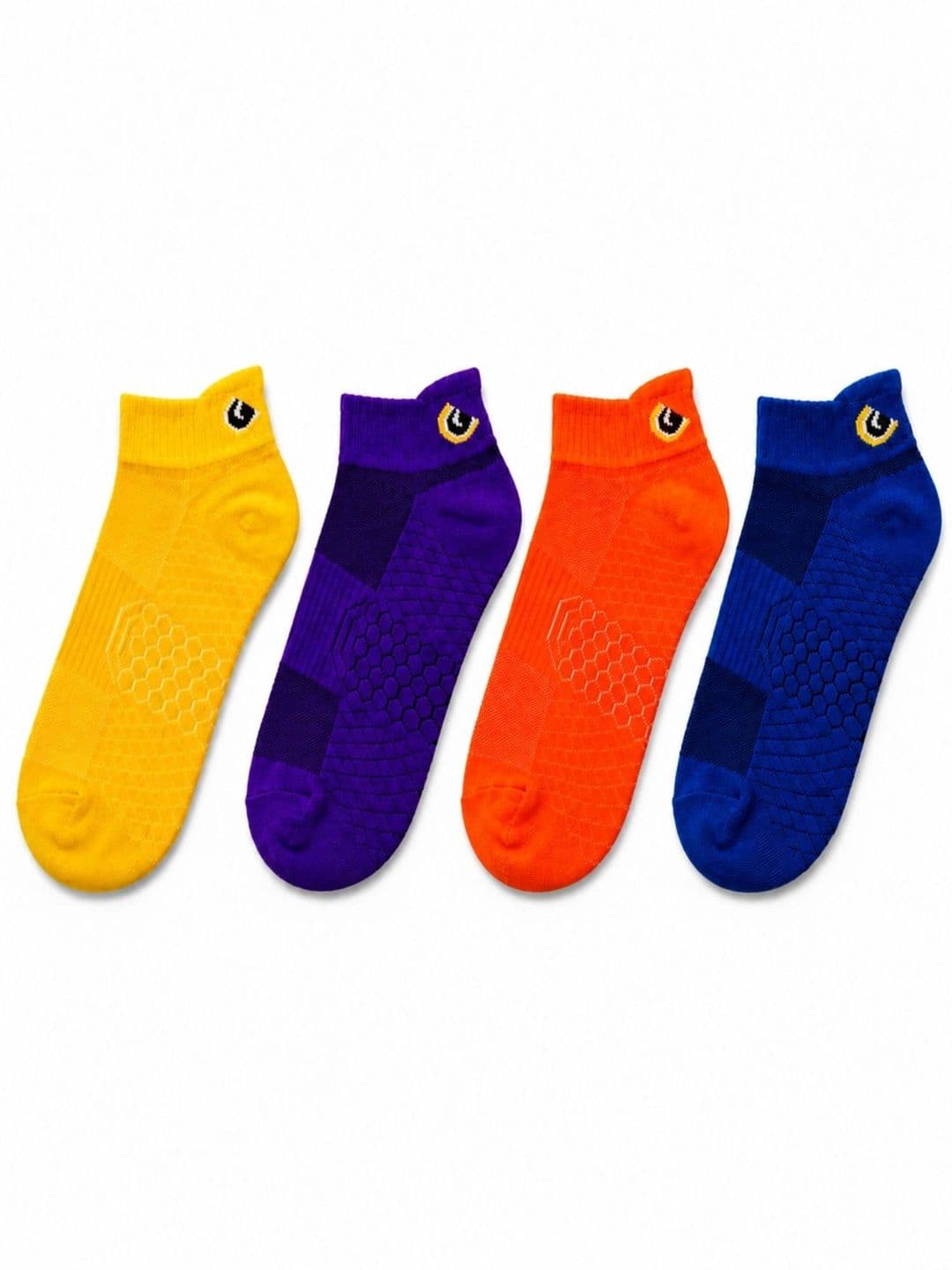 ZIBELL Men Pack of 4 Cotton Assorted Patterned Ankle Length Socks - view 1