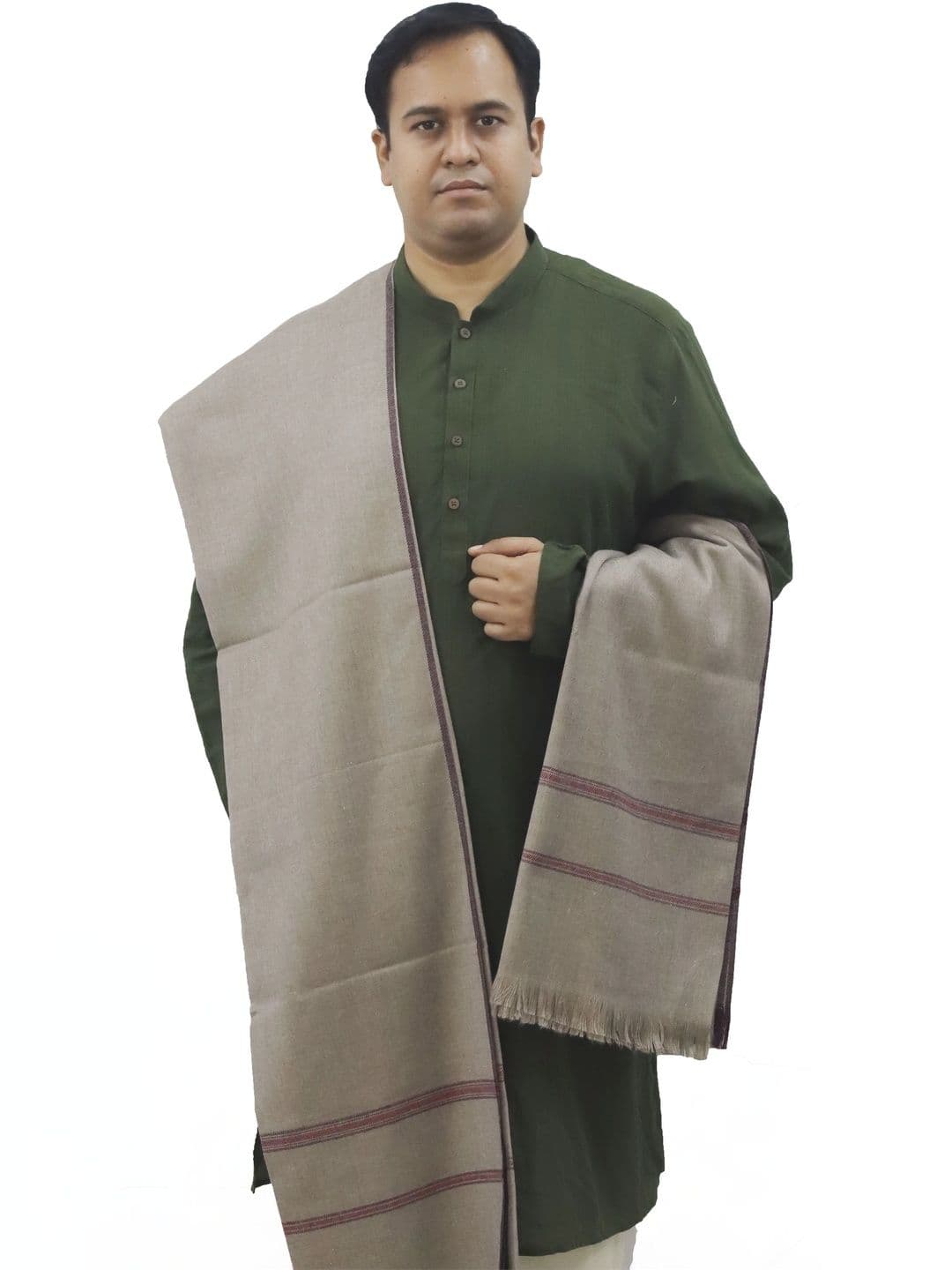 KAVIM Women Striped Woven Design Shawl - view 1