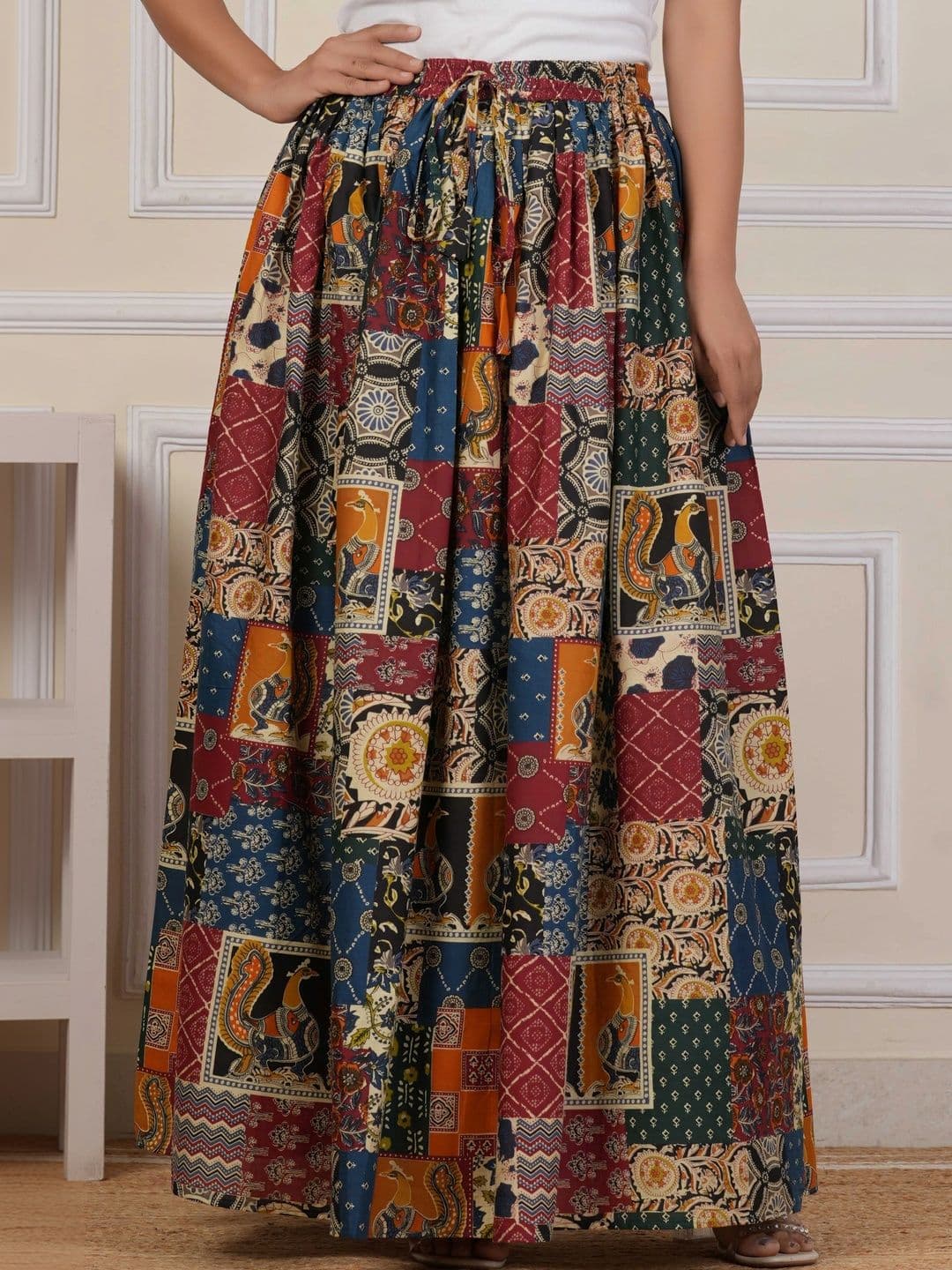 AARMAD Women Pure Cotton Cotton Cambric Paisley Maxi Flared Skirt - view 1