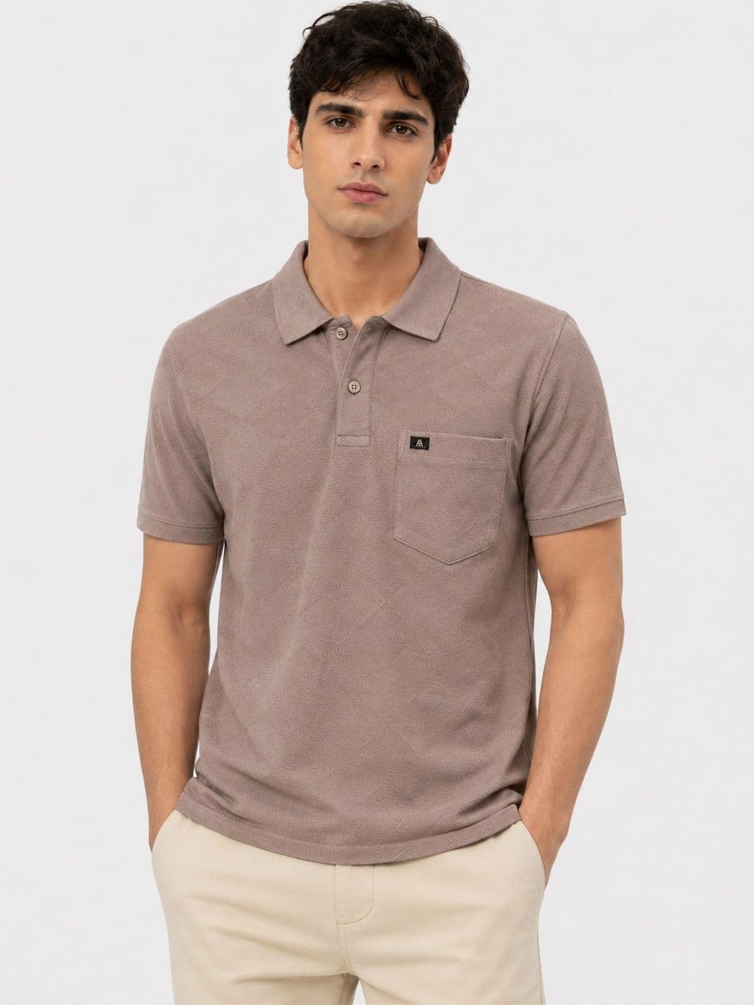 Monk Mode Men Polo Collar Short Sleeves Regular Fit Pockets T-shirt - view 1