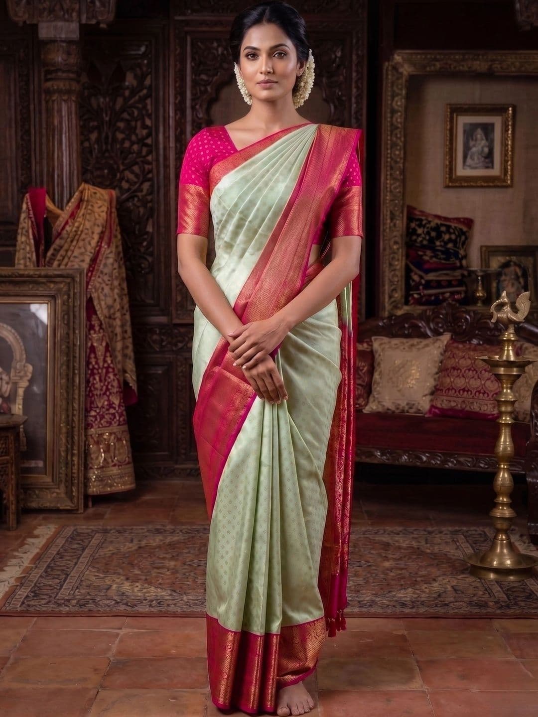 Aaishvyapparels Woven Design Zari Art Silk Banarasi Saree - view 1