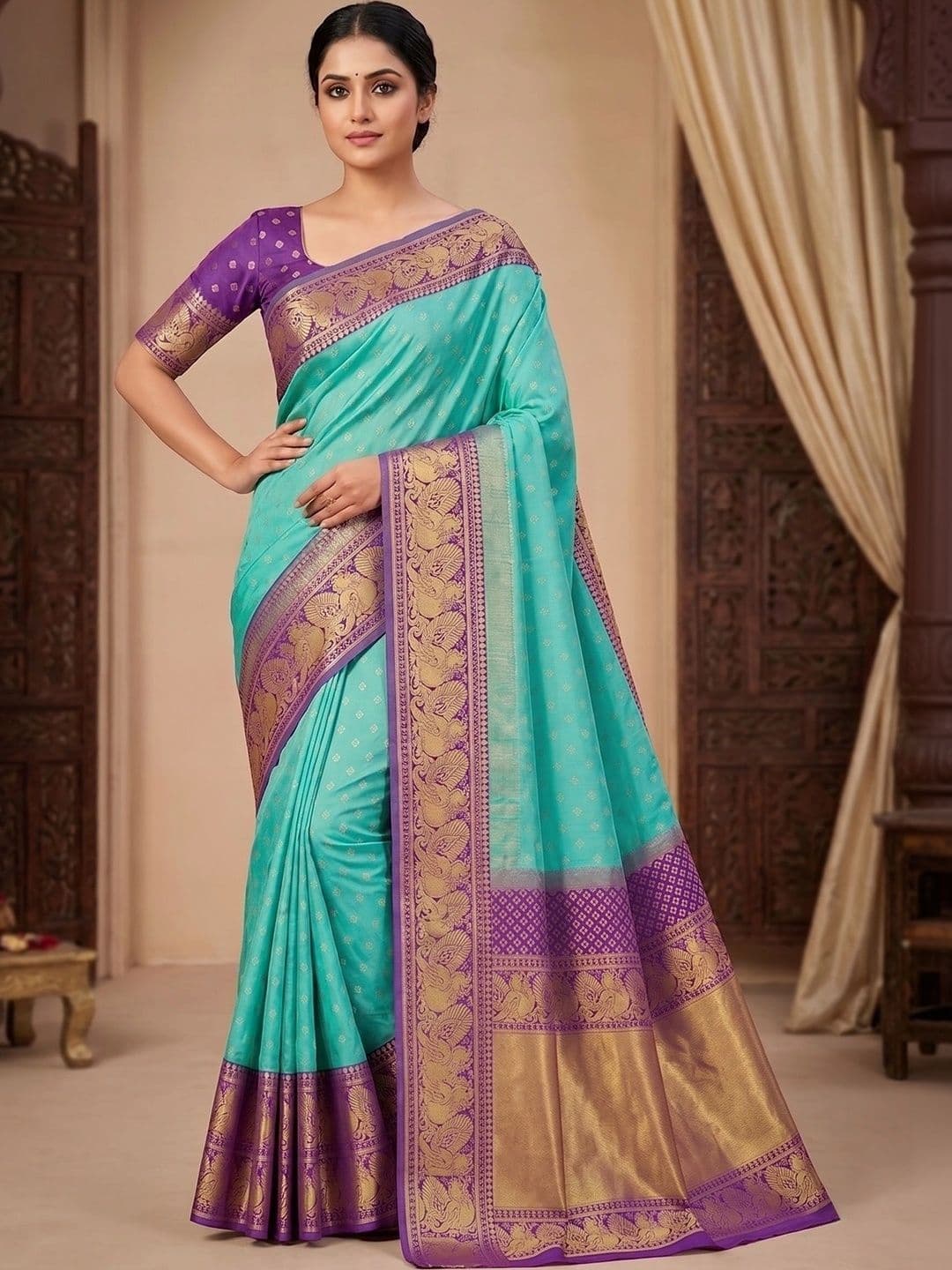 Faishonhouse Woven Design Zari Art Silk Banarasi Saree - view 1