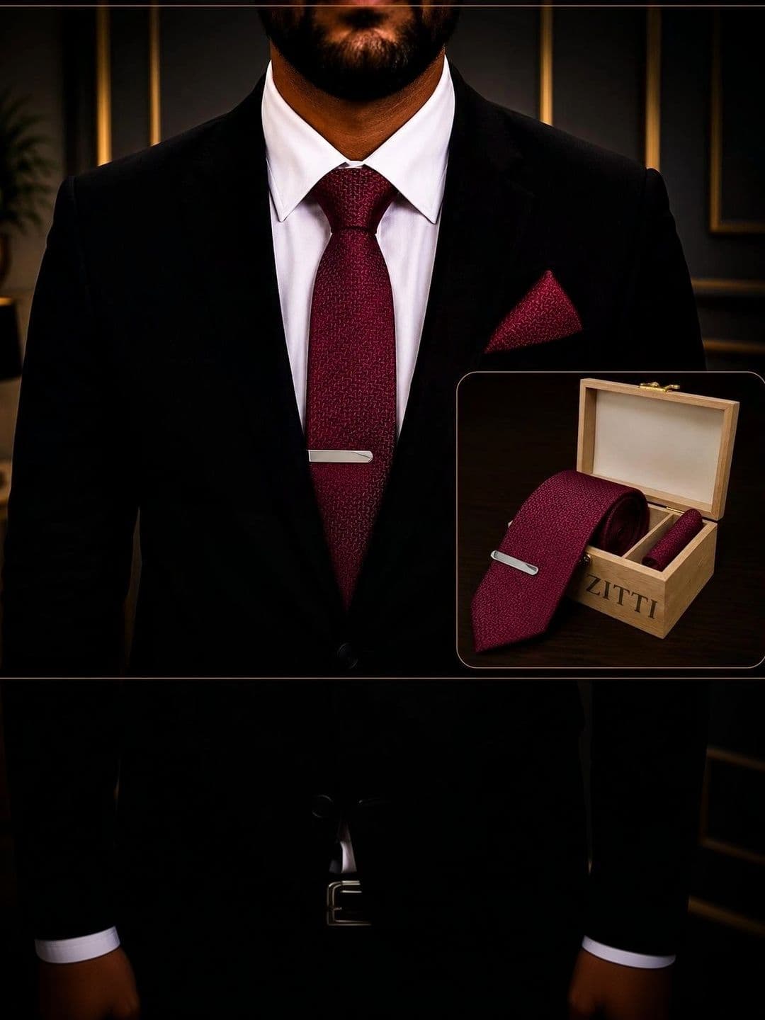 ZITTI Men Woven Design Broad Tie - view 1