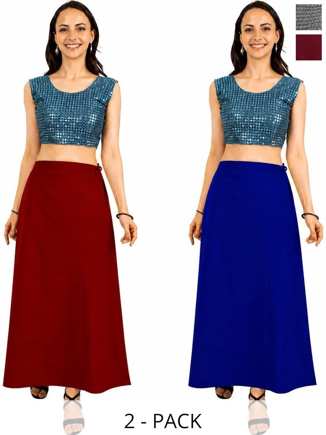 Preeti Creations Pack of 2 Cotton Saree Shapewear - view 1