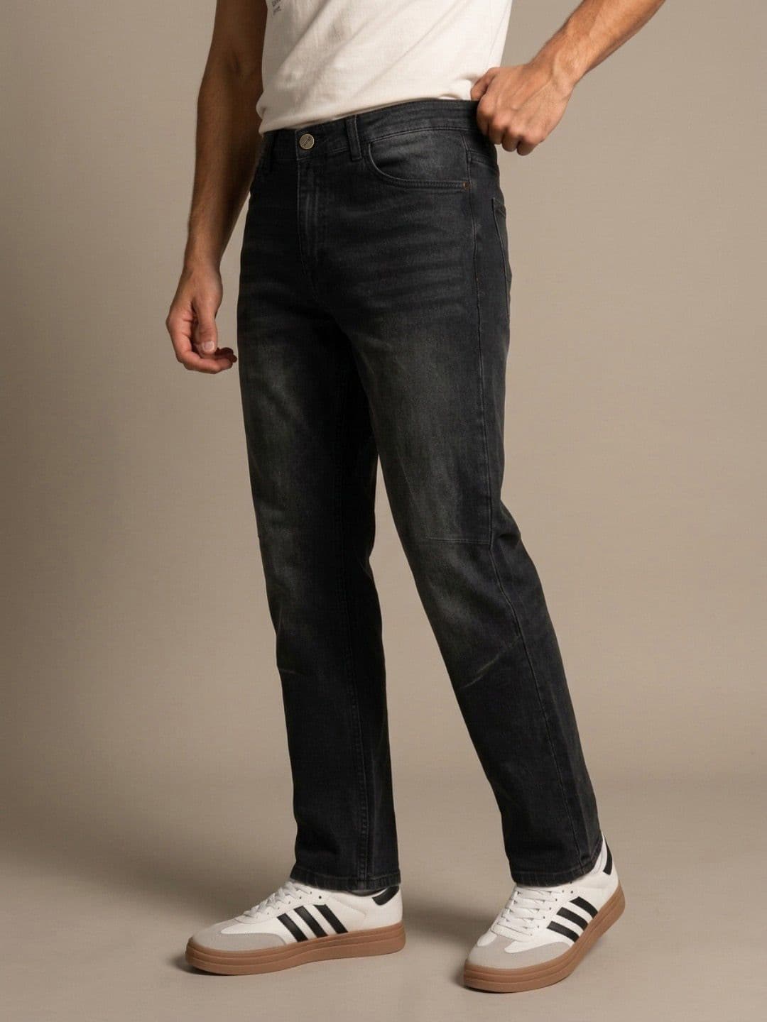 glitchez Men Straight Fit Light Fade Stretchable Jeans - view 1