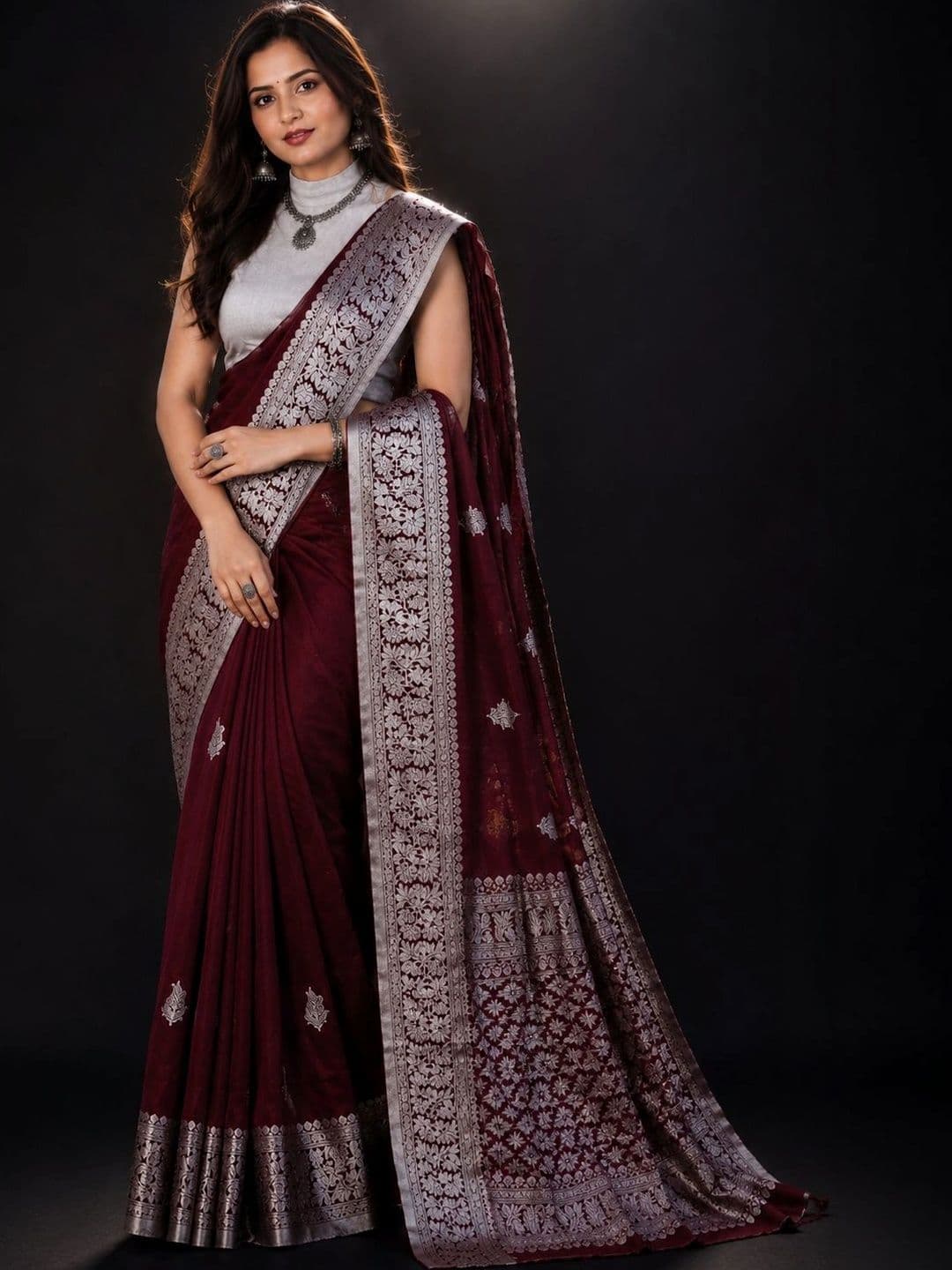 Sangria Woven Design Zari Art Silk Saree - view 1