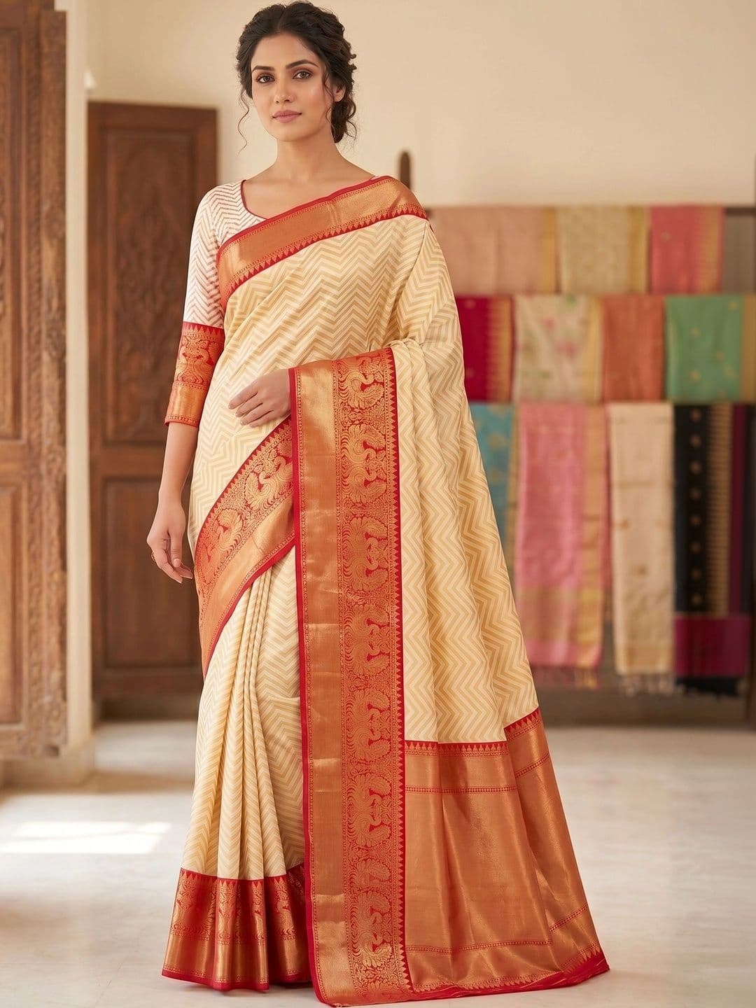 Mufa Woven Design Zari Art Silk Banarasi Saree - view 1