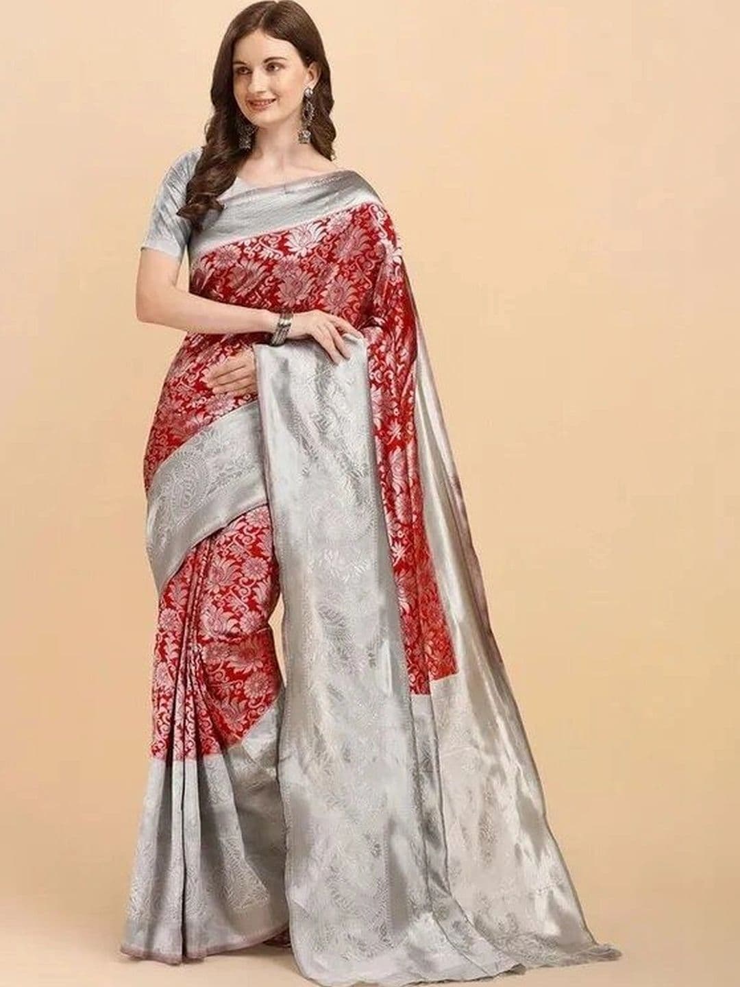 AJ FASHION PLUS Woven Design Zari Art Silk Banarasi Saree - view 1