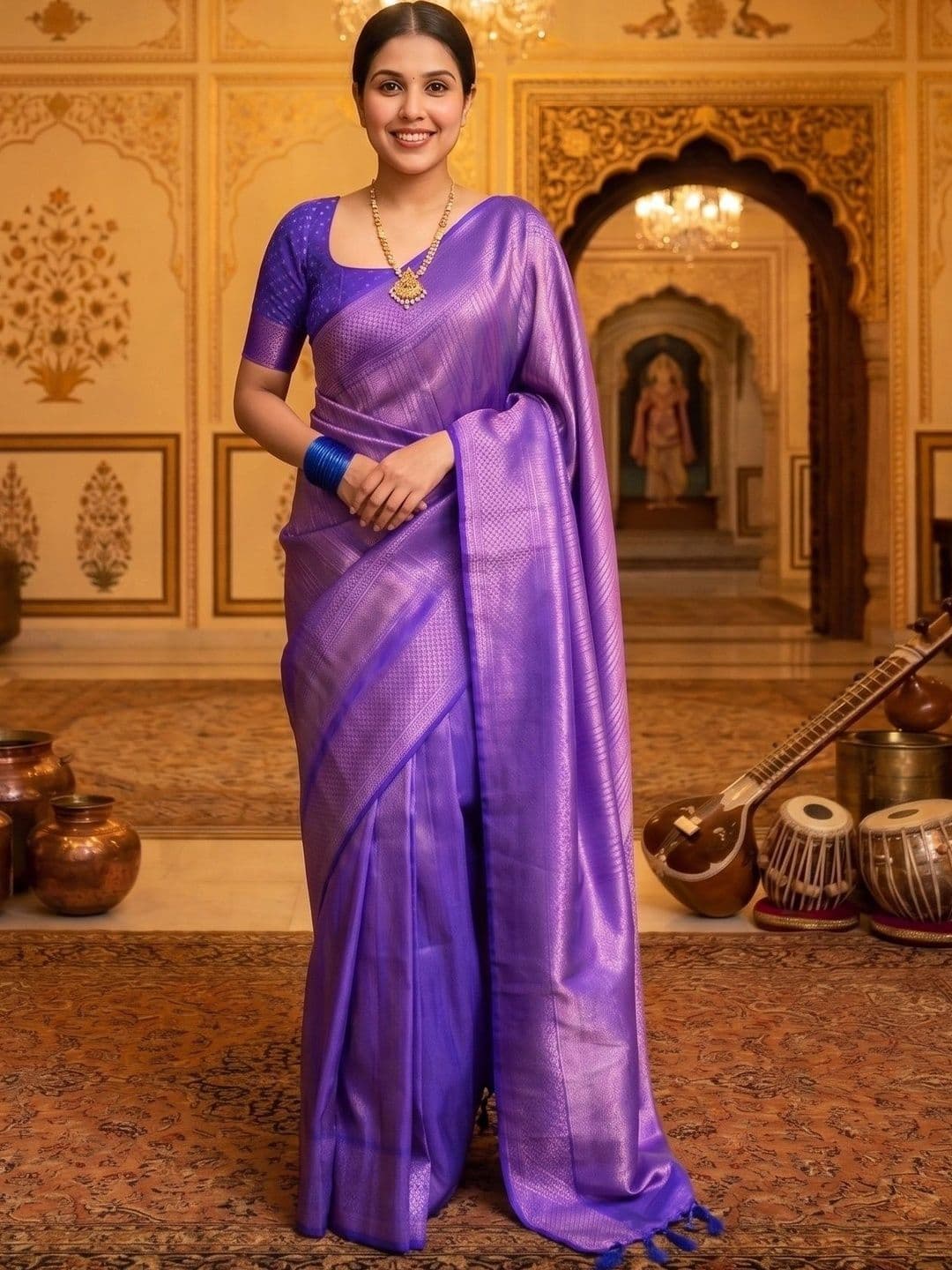 G R K Fashion Textile Women Woven Design Zari Art Silk Banarasi Saree - view 1
