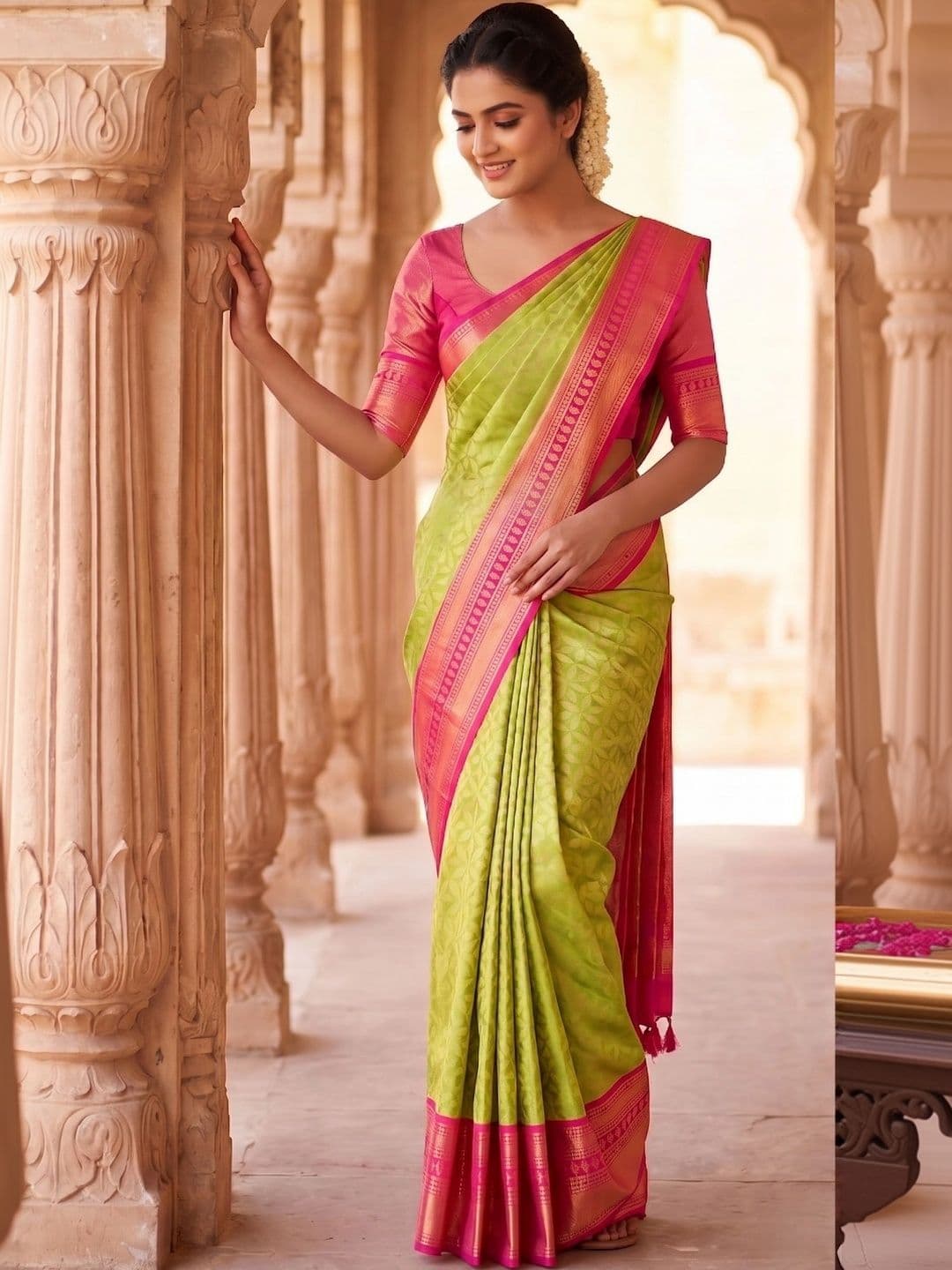 ABC ANY BUDY CLEAN Woven Design Zari Art Silk Banarasi Saree - view 1