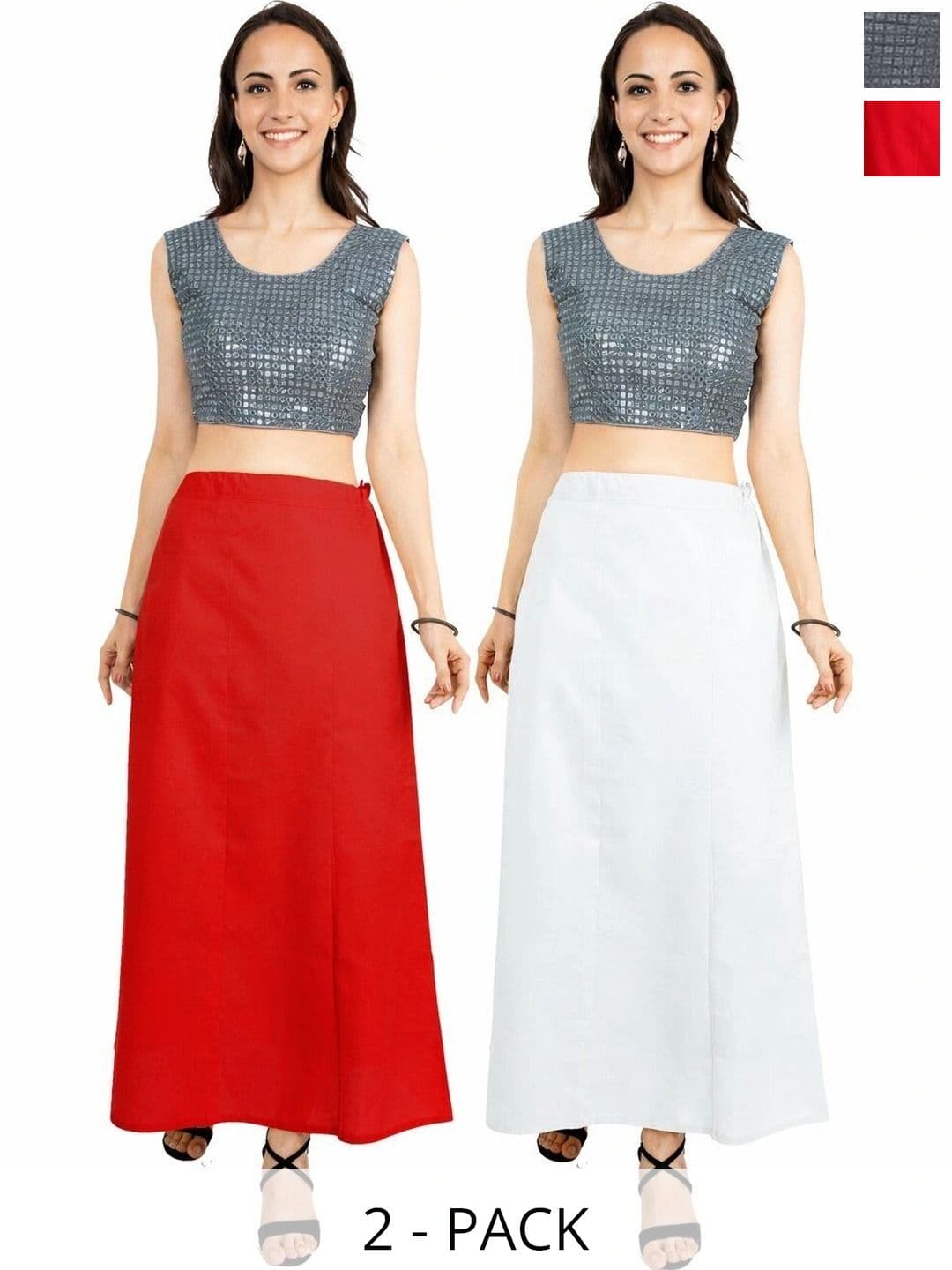 Preeti Creations Pack Of 2 Pure Cotton Breathable Saree Shapewear - view 1