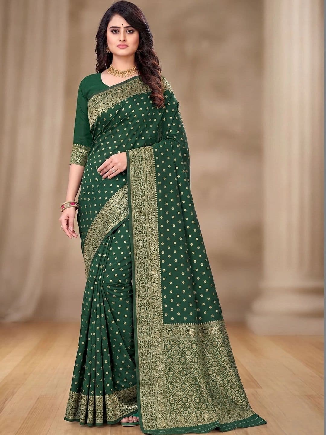 AJ FASHION PLUS Woven Design Zari Art Silk Banarasi Saree - view 1