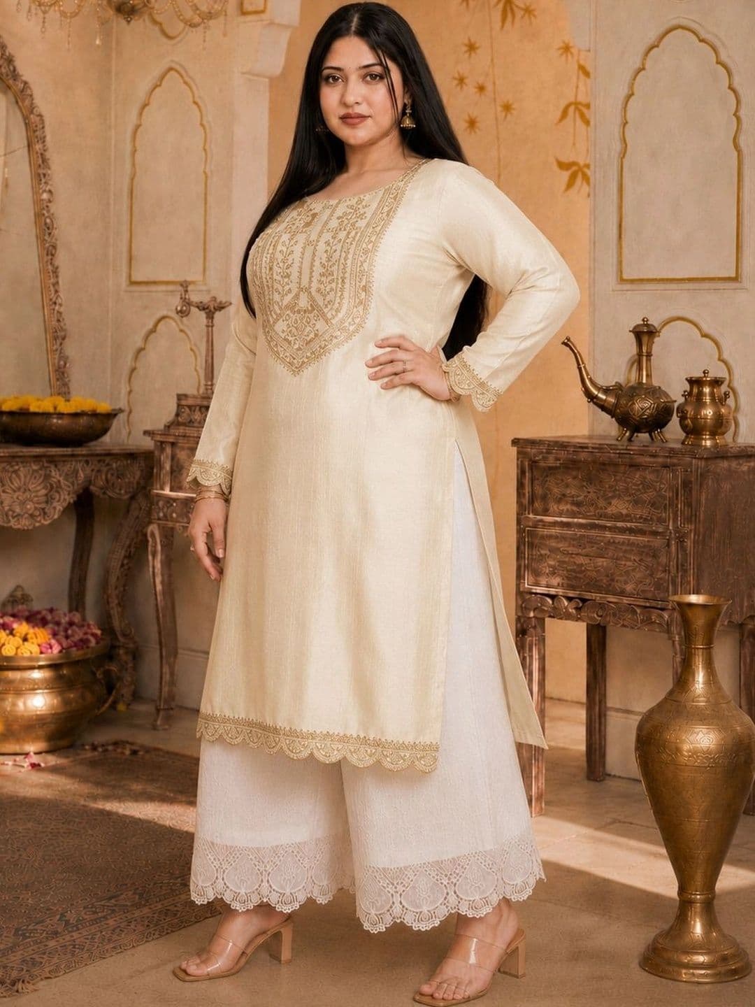 HOUSE OF SETHIA Women Embroidered Thread Work Grandeur & Majestic Artwork Kurta - view 1