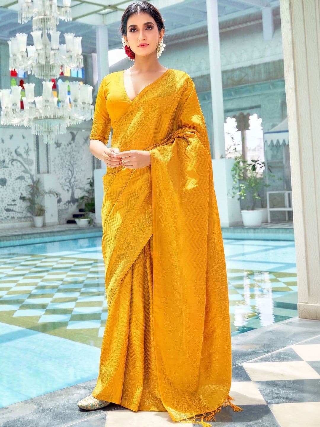 AJ FASHION PLUS Woven Design Zari Art Silk Banarasi Saree - view 1