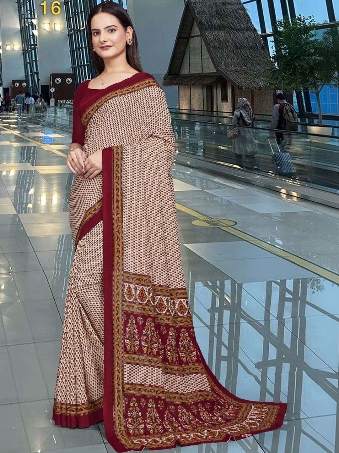 alkaa fashion Paisley Linen Blend Saree - view 1