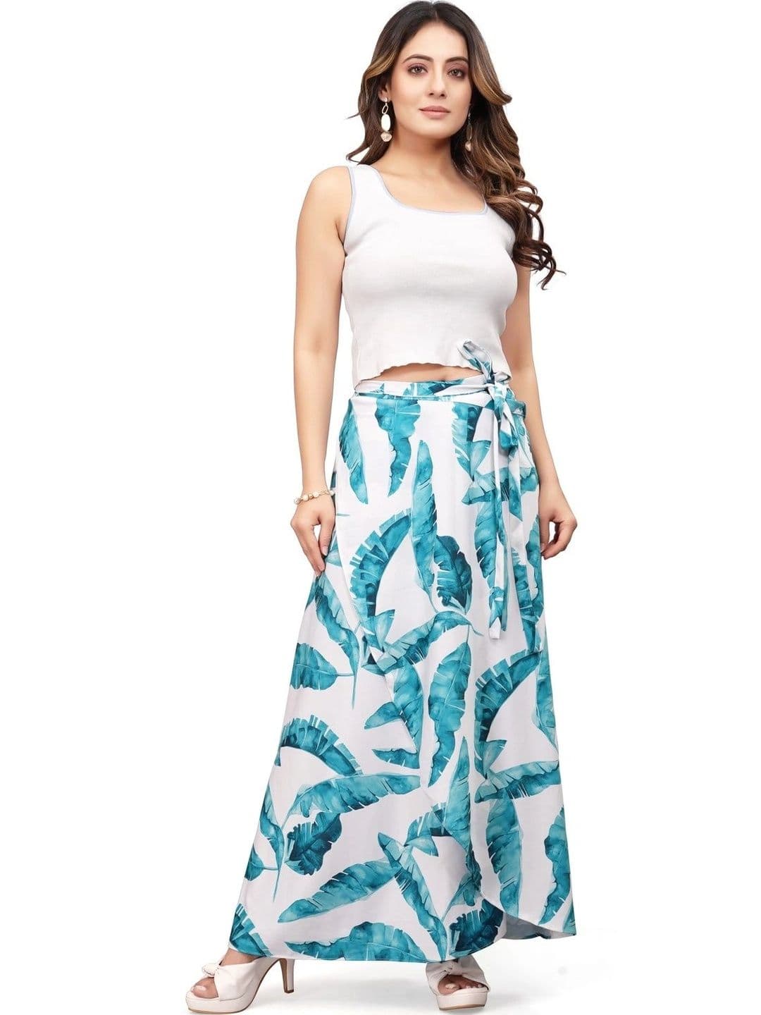 Moda Rapido Women Cotton Cambric Floral Tropical Maxi Wrap Skirt - view 1