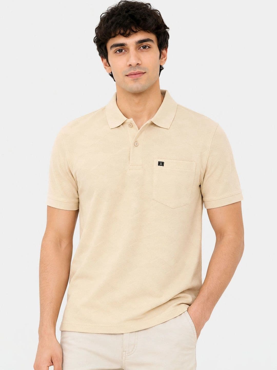 Monk Mode Men Polo Collar Short Sleeves Regular Fit Pockets T-shirt - view 1